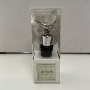 Lovebirds Chrome Bottle Stopper